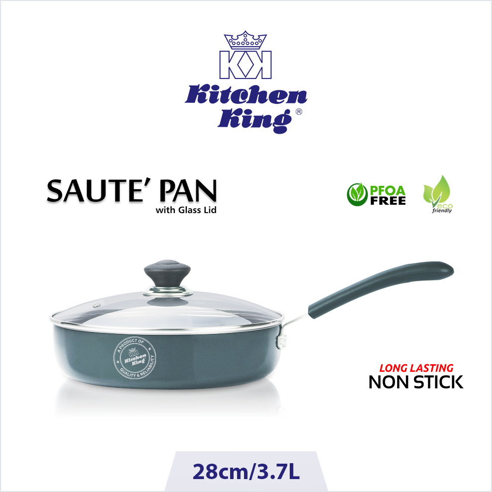 Saute Pan (G/Lid) Induction Black